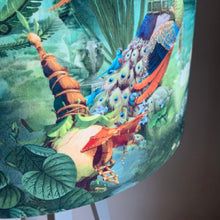 Load image into Gallery viewer, Velvet Vibrant Peacock and Meerkat Lampshade