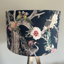 Load image into Gallery viewer, Velvet Navy Heron Wildlife Lampshade