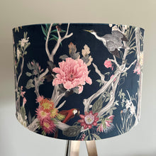 Load image into Gallery viewer, Velvet Navy Heron Wildlife Lampshade