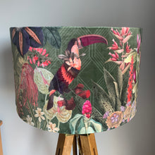Load image into Gallery viewer, Velvet Pink Toucan Monkey Lampshade