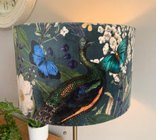 Load image into Gallery viewer, Velvet Peacock Lampshade