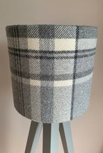 Load image into Gallery viewer, Balmoral Stone Grey Tartan Wool Lampshade