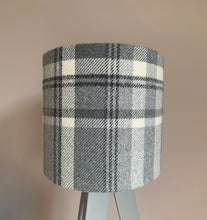 Load image into Gallery viewer, Balmoral Stone Grey Tartan Wool Lampshade