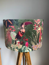 Load image into Gallery viewer, Velvet Pink Toucan Monkey Lampshade