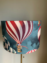 Load image into Gallery viewer, Velvet Hot Air Balloon Peacock Blue Lampshade