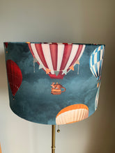 Load image into Gallery viewer, Velvet Hot Air Balloon Peacock Blue Lampshade