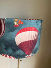 Load image into Gallery viewer, Velvet Hot Air Balloon Peacock Blue Lampshade