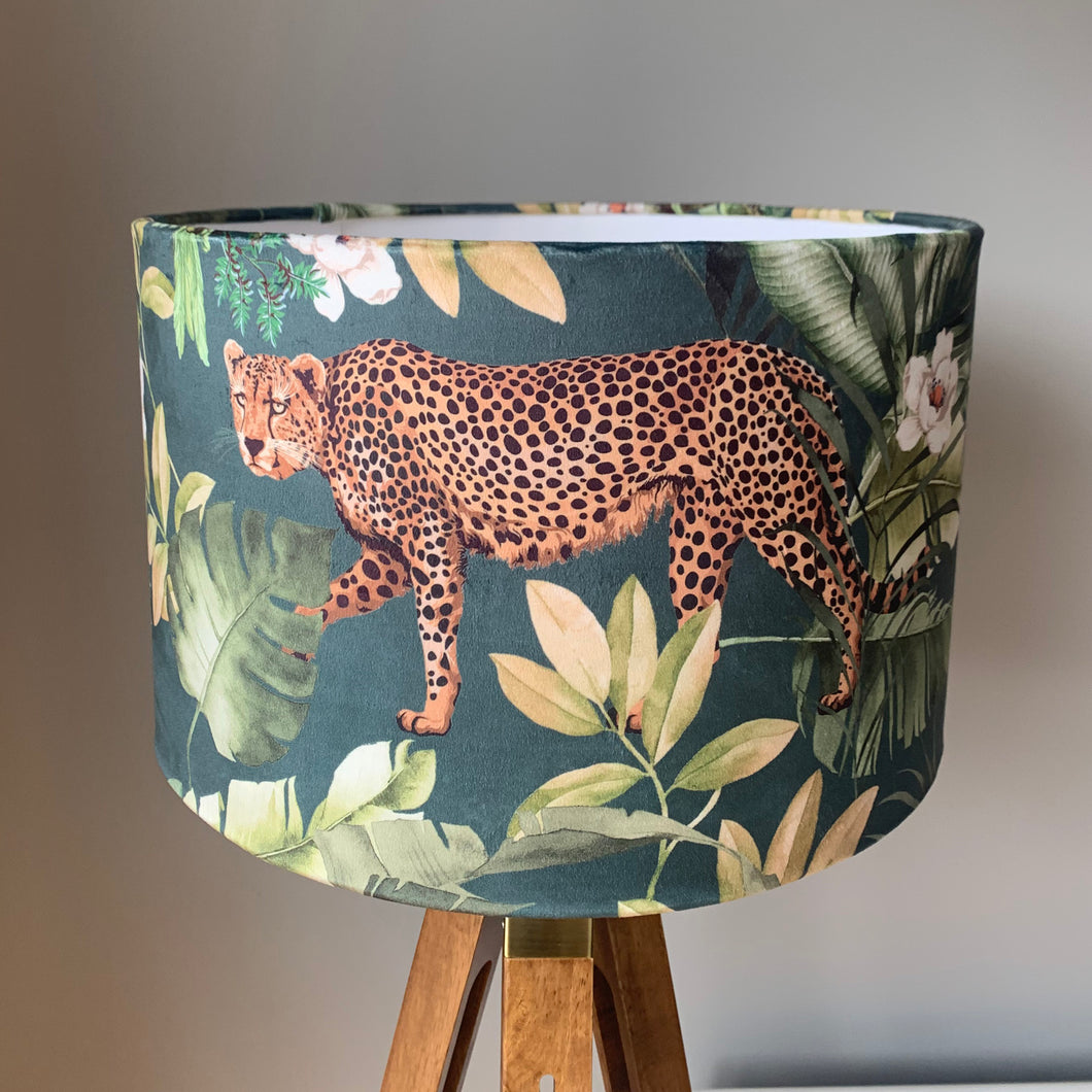 Velvet Leopard Fabric Lampshade