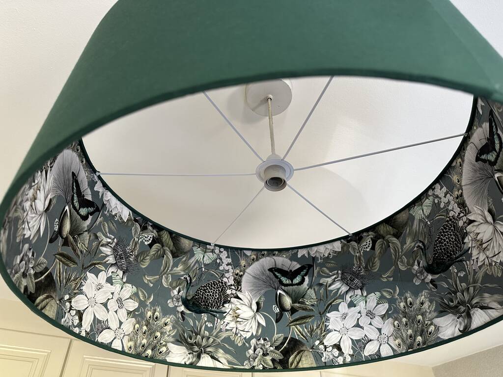 Double Sided Lampshade With Peacock Inner