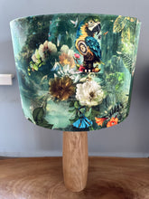 Load image into Gallery viewer, Velvet Vibrant Peacock and Meerkat Lampshade
