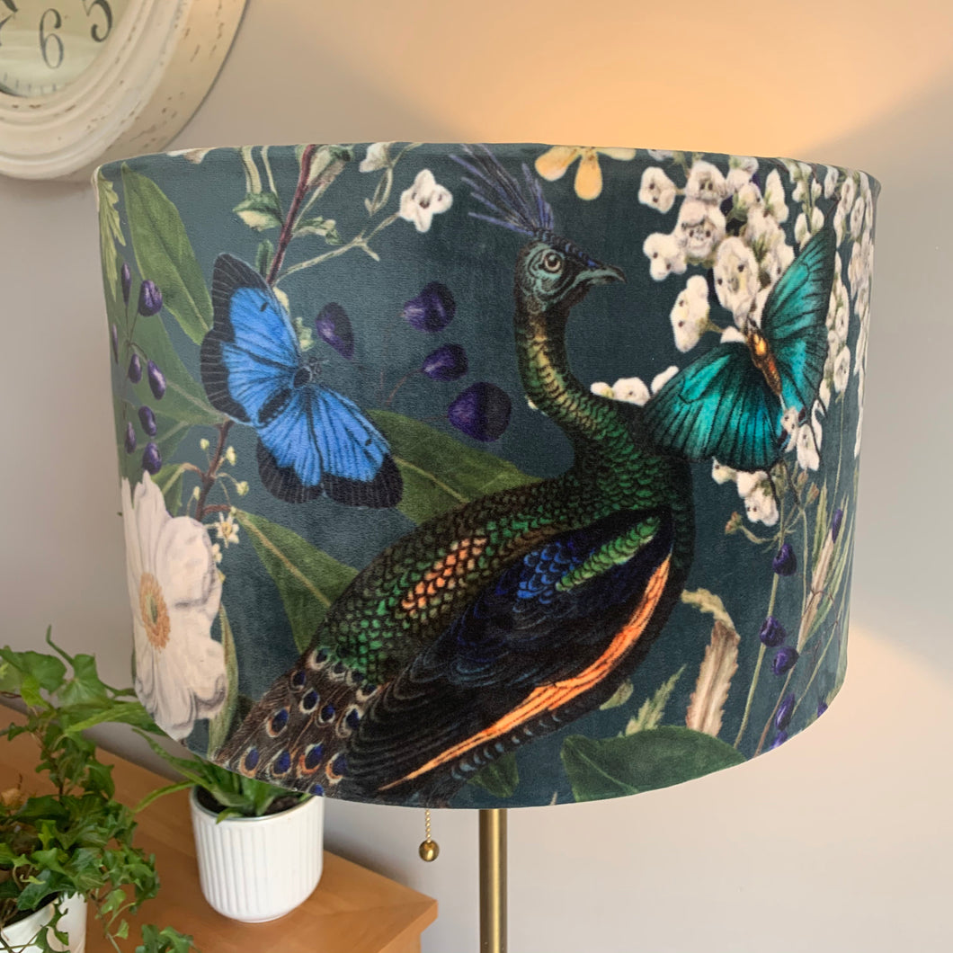 Velvet Peacock Lampshade