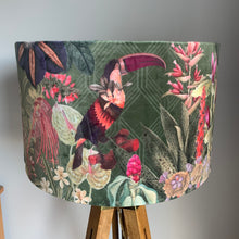 Load image into Gallery viewer, Velvet Pink Toucan Monkey Lampshade
