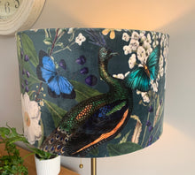 Load image into Gallery viewer, Velvet Peacock Lampshade
