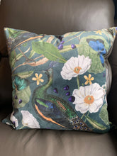 Load image into Gallery viewer, Velvet Peacock in Nature Cushion
