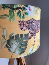 Load image into Gallery viewer, Velvet Leopard Lampshade - Yellow
