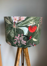 Load image into Gallery viewer, Velvet Pink Toucan Monkey Lampshade
