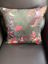 Load image into Gallery viewer, Velvet Pink Toucan Monkey Bird Cushion
