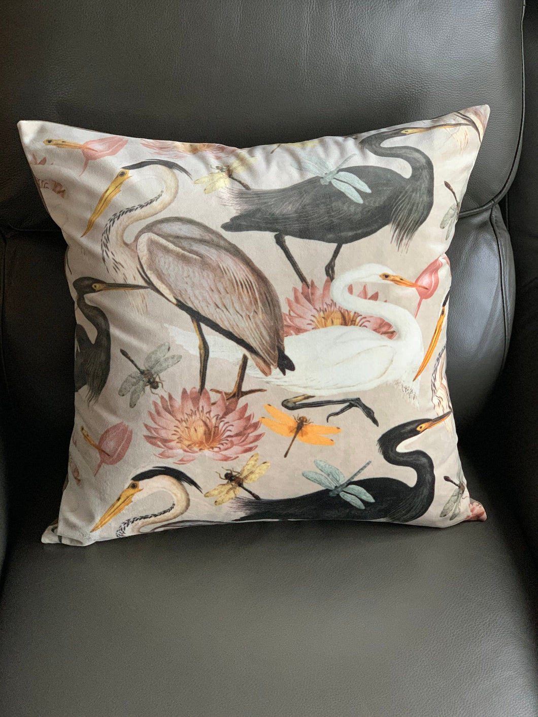 Velvet Heron Cushion