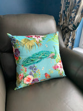 Load image into Gallery viewer, Velvet Vibrant Peacock 50 x 50cm Cushion
