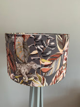 Load image into Gallery viewer, Velvet Grey Jungle themed Lampshade
